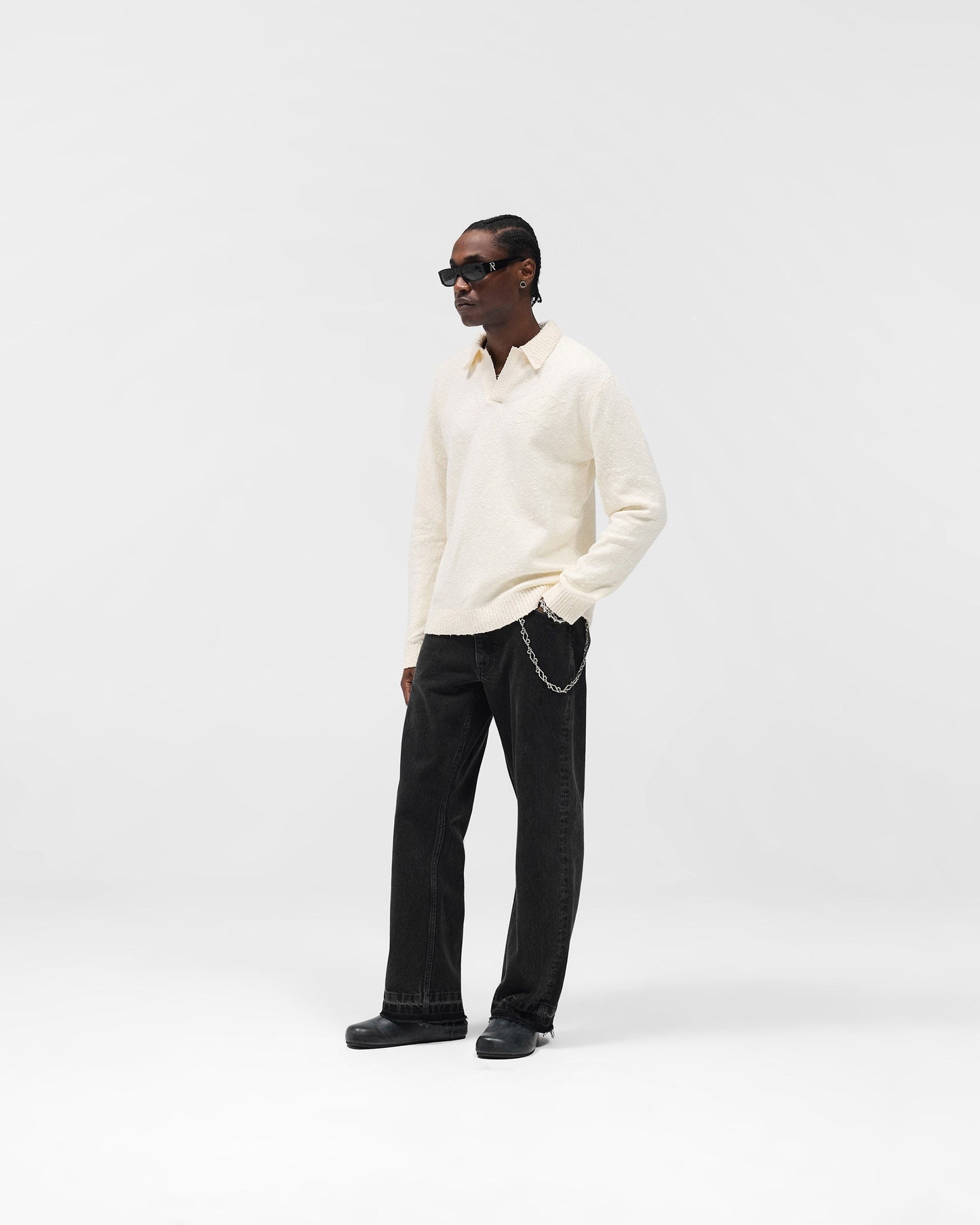 Knitted Polo - Aged White