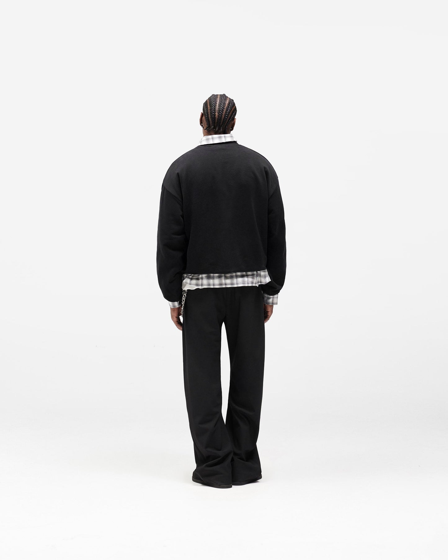 Dual Layer Script Sweater - Jet Black