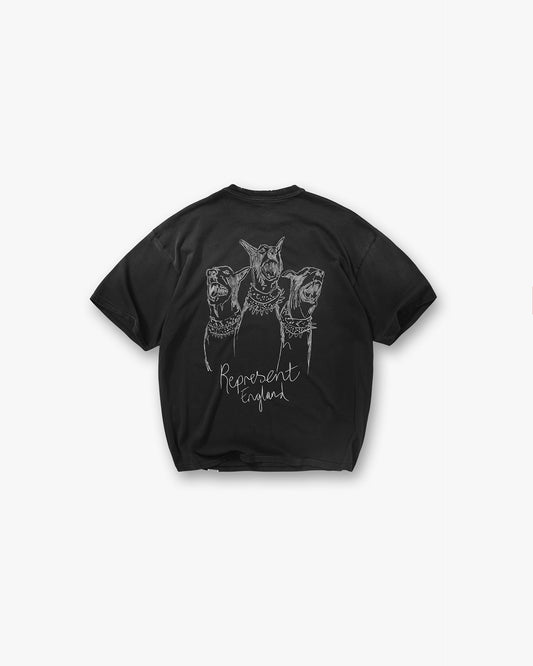 Hand Drawn Thoroughbred T-Shirt - Aged Black