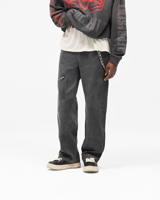 Cotton Workwear Pant - Washed Black
