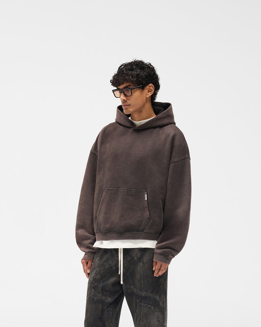Initial Boxy Hoodie - Coffee