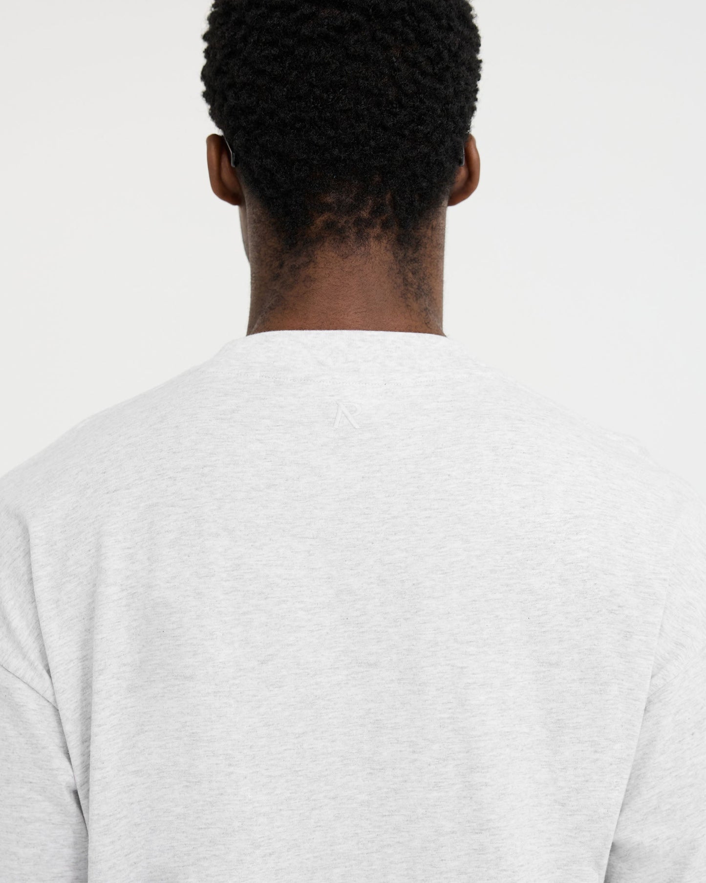 2 x Initial Oversized T-Shirt - Ice Grey Marl