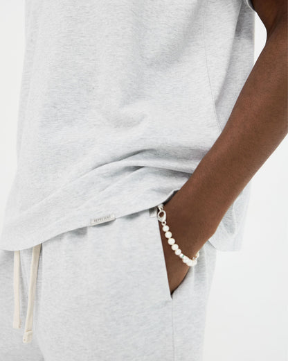 2 x Initial Oversized T-Shirt - Ice Grey Marl