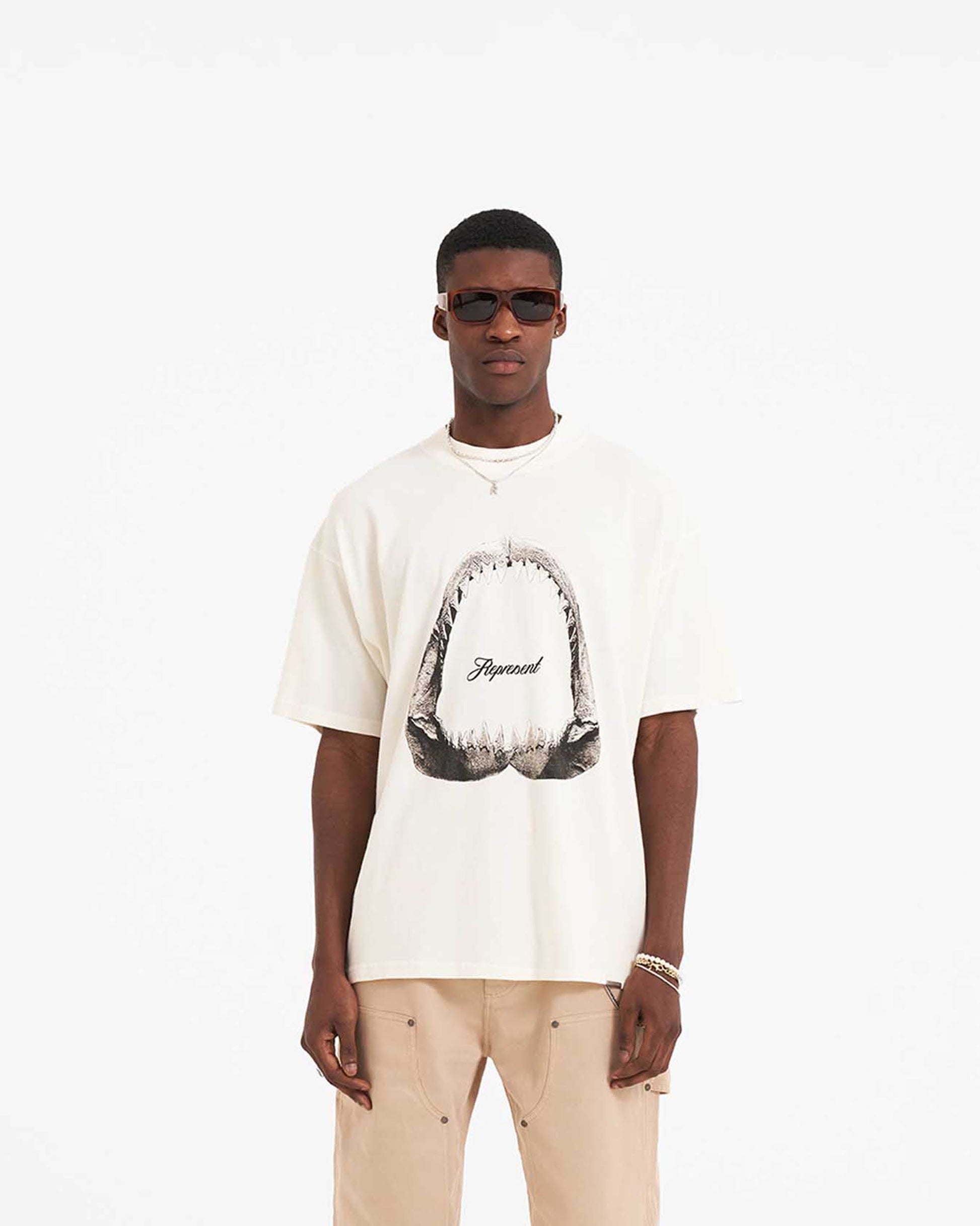 Shark Jaws T-Shirt - Flat White