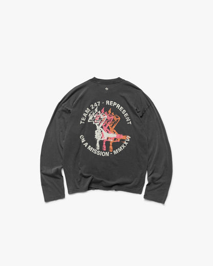 247 Torch Boxy Long Sleeve T-Shirt - Washed Black