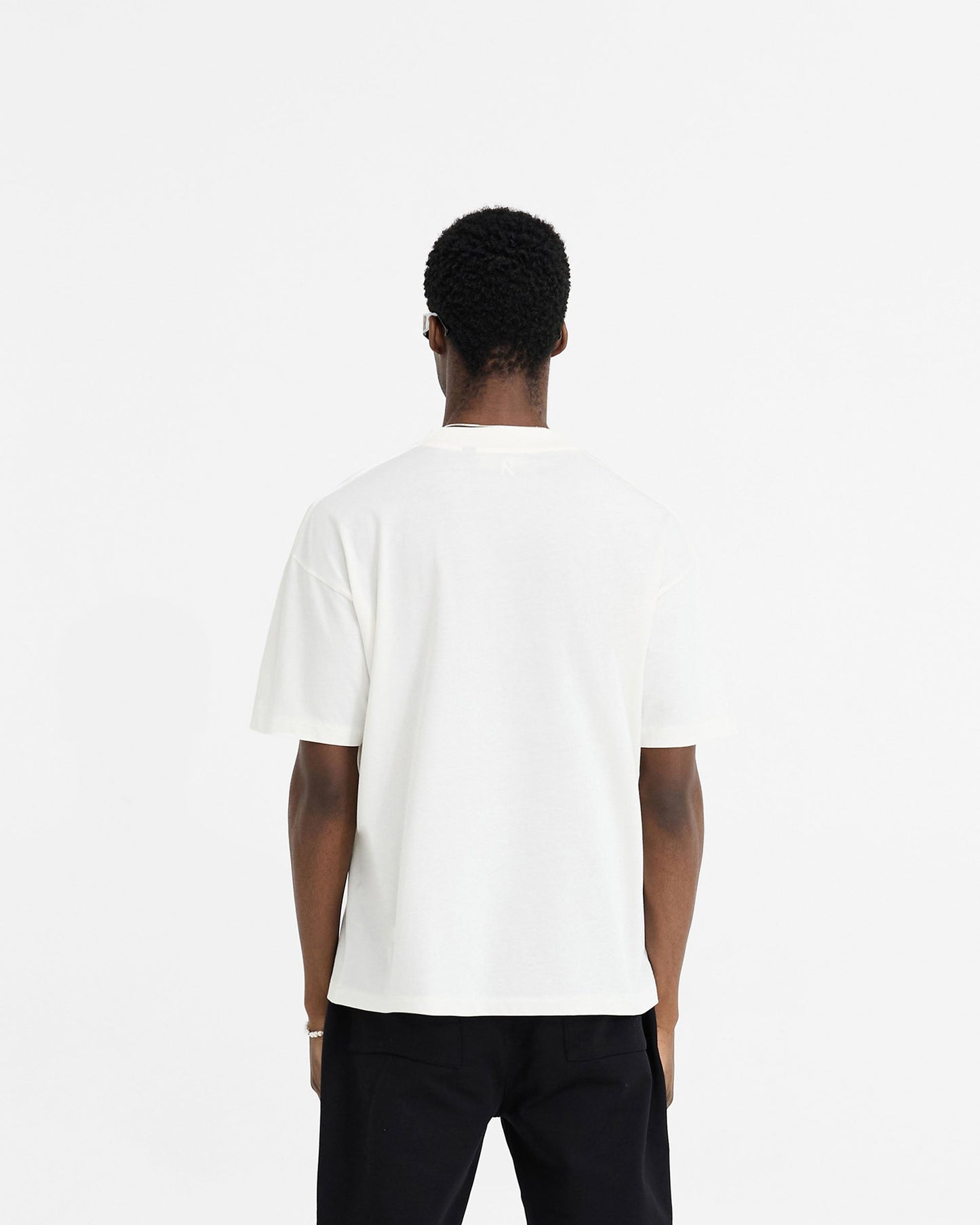2 x Initial Oversized T-Shirt - Flat White & Black