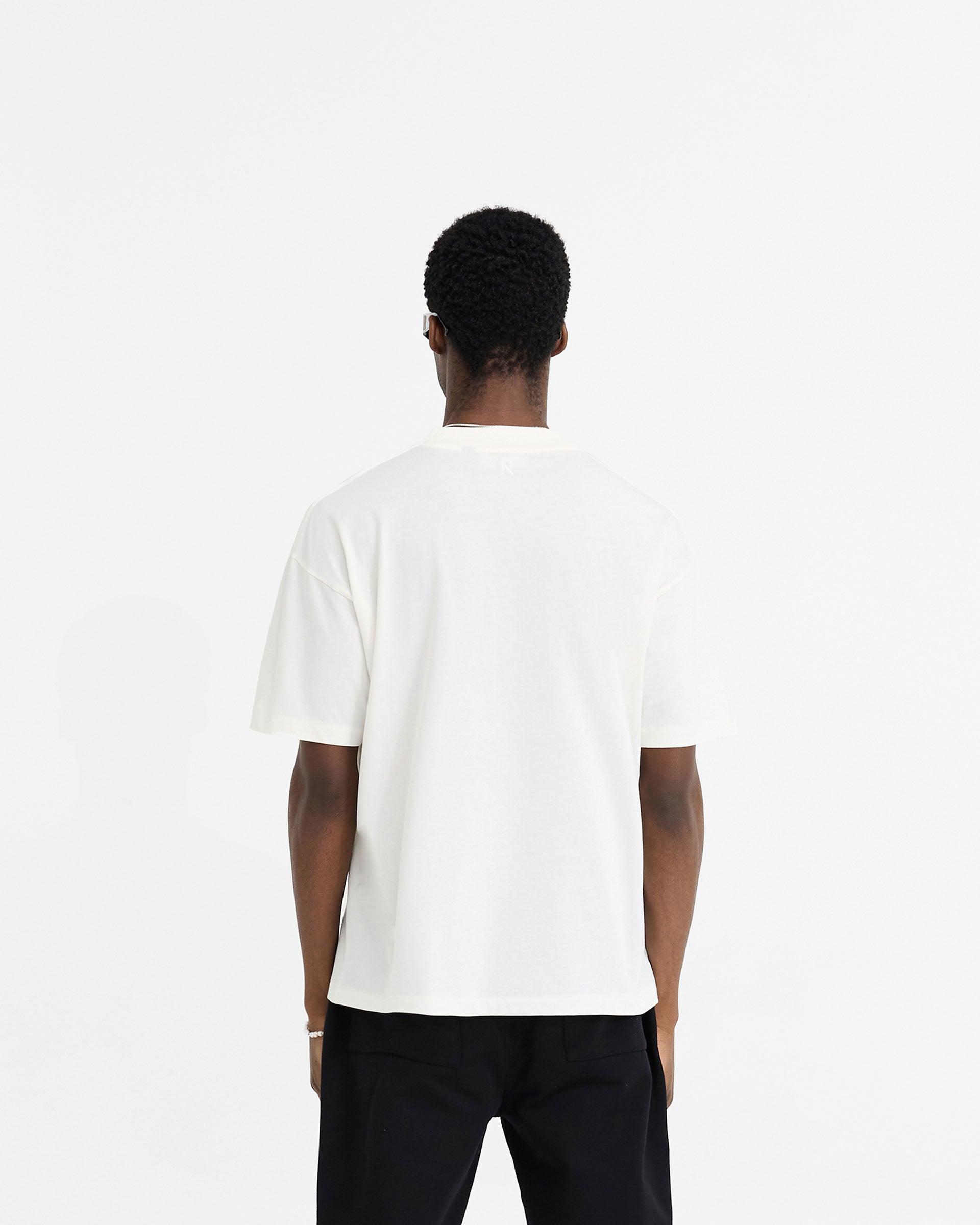 2 x Initial Oversized T-Shirt - Flat White & Black