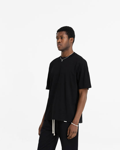 2 x Initial Oversized T-Shirt - Flat White & Black