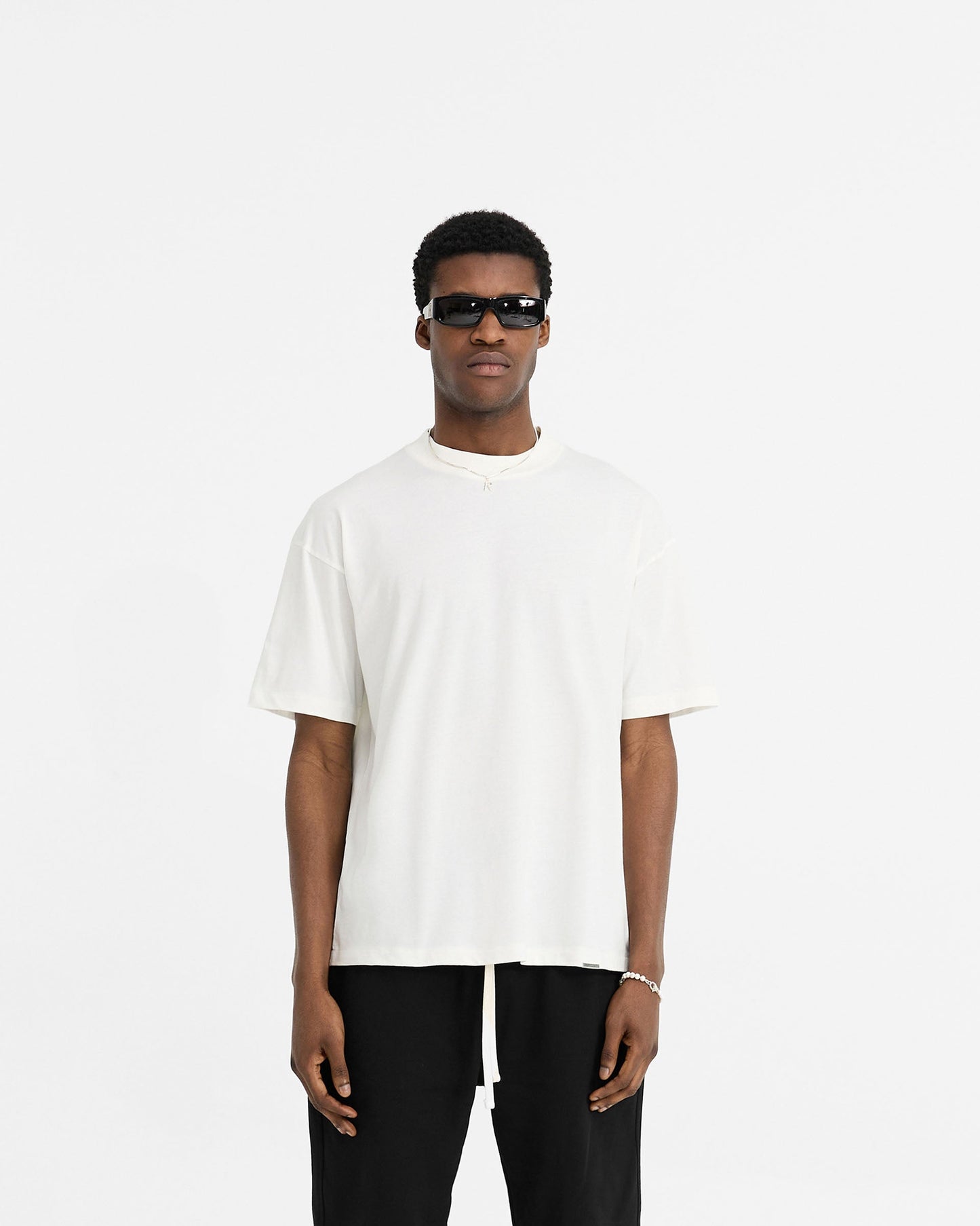 2 x Initial Oversized T-Shirt - Flat White