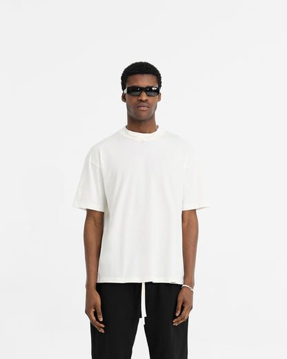 2 x Initial Oversized T-Shirt - Flat White