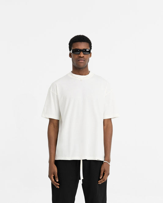 2 x Initial Oversized T-Shirt - Flat White