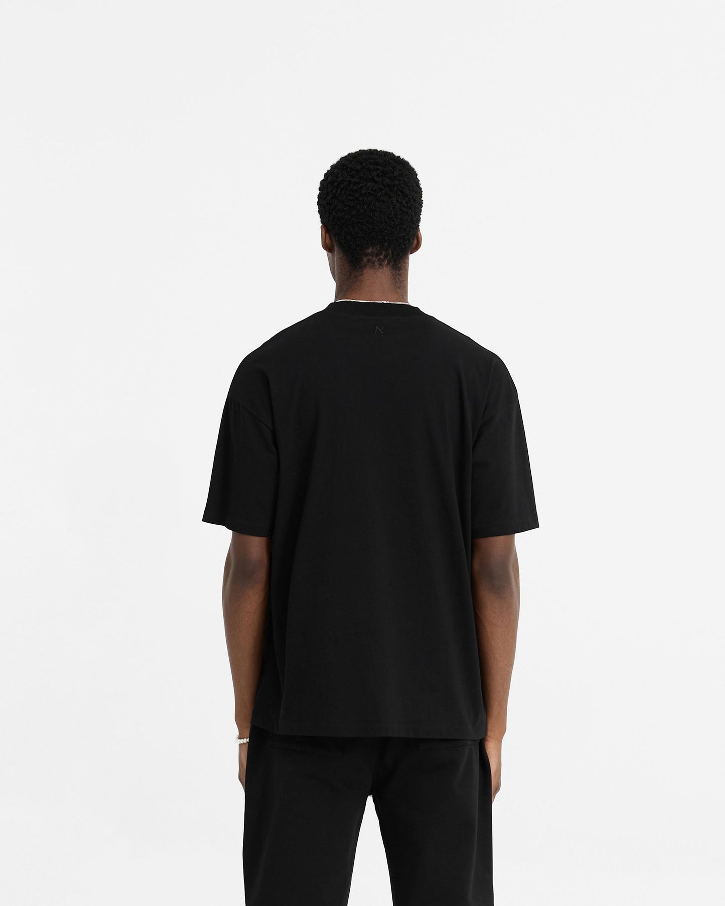 2 x Initial Oversized T-Shirt - Black & Ice Grey Marl