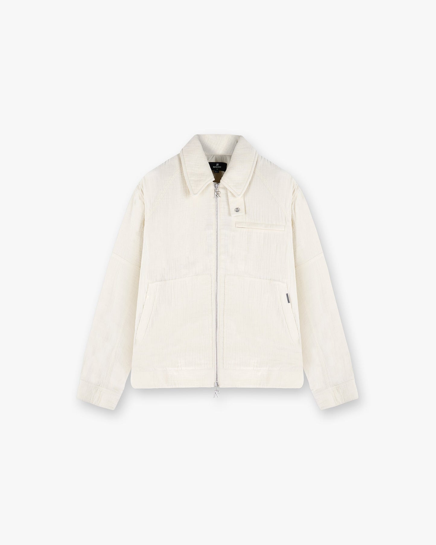 Crinkle Trucker Jacket - Ecru