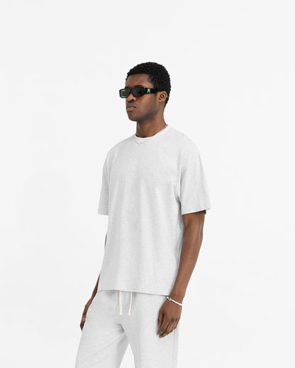 2 x Initial Oversized T-Shirt - Ice Grey Marl