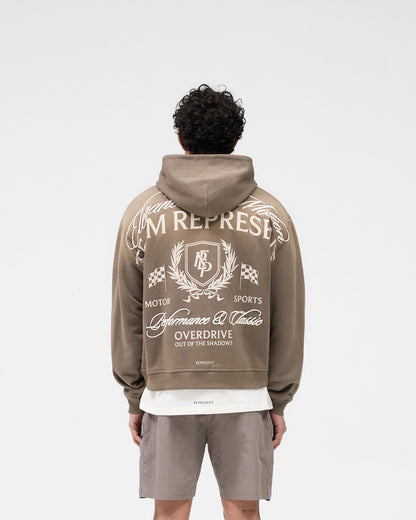 Crest Zip Up Hoodie - Dark Taupe