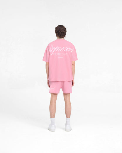 Represent Owners Club Script Mesh Shorts - Pink