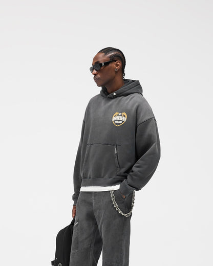 Represent Angel Border Hoodie - Stained Black