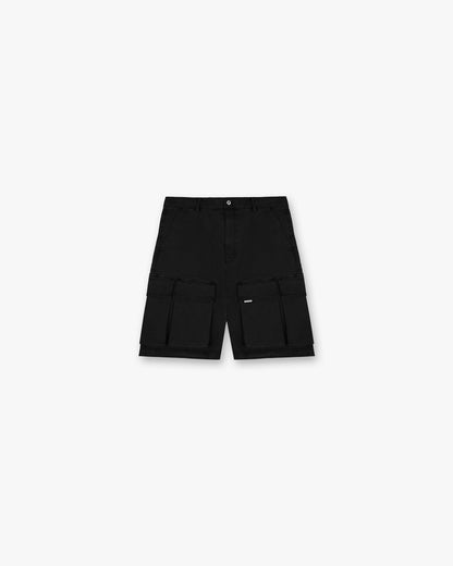 Baggy Cotton Cargo Short - Black
