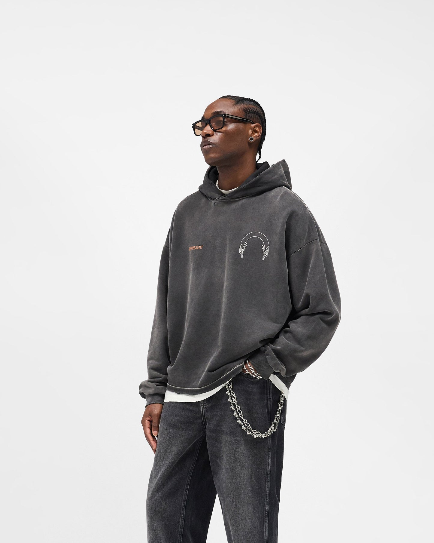 Represent Banner Hoodie - Stained Black