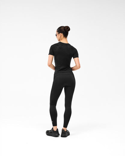 247 Ease Seamless Perforated T-Shirt - Black