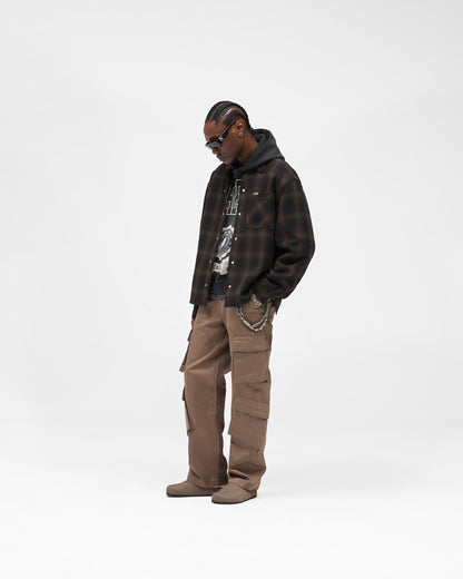 Bonded Reversible Check Shirt - Nero