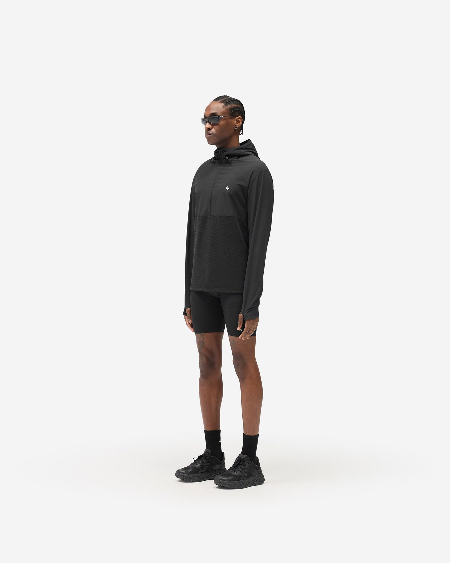 247 Hooded Quarter Zip - Black