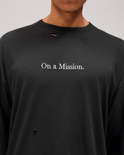 247 On A Mission Long Sleeve T-Shirt - Jet Black