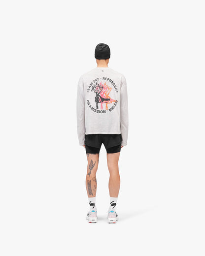 247 Torch Boxy Long Sleeve T-Shirt - Bleach Wash