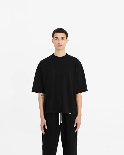 2 x Initial Boxy T-Shirt - Black & Ice Grey Marl