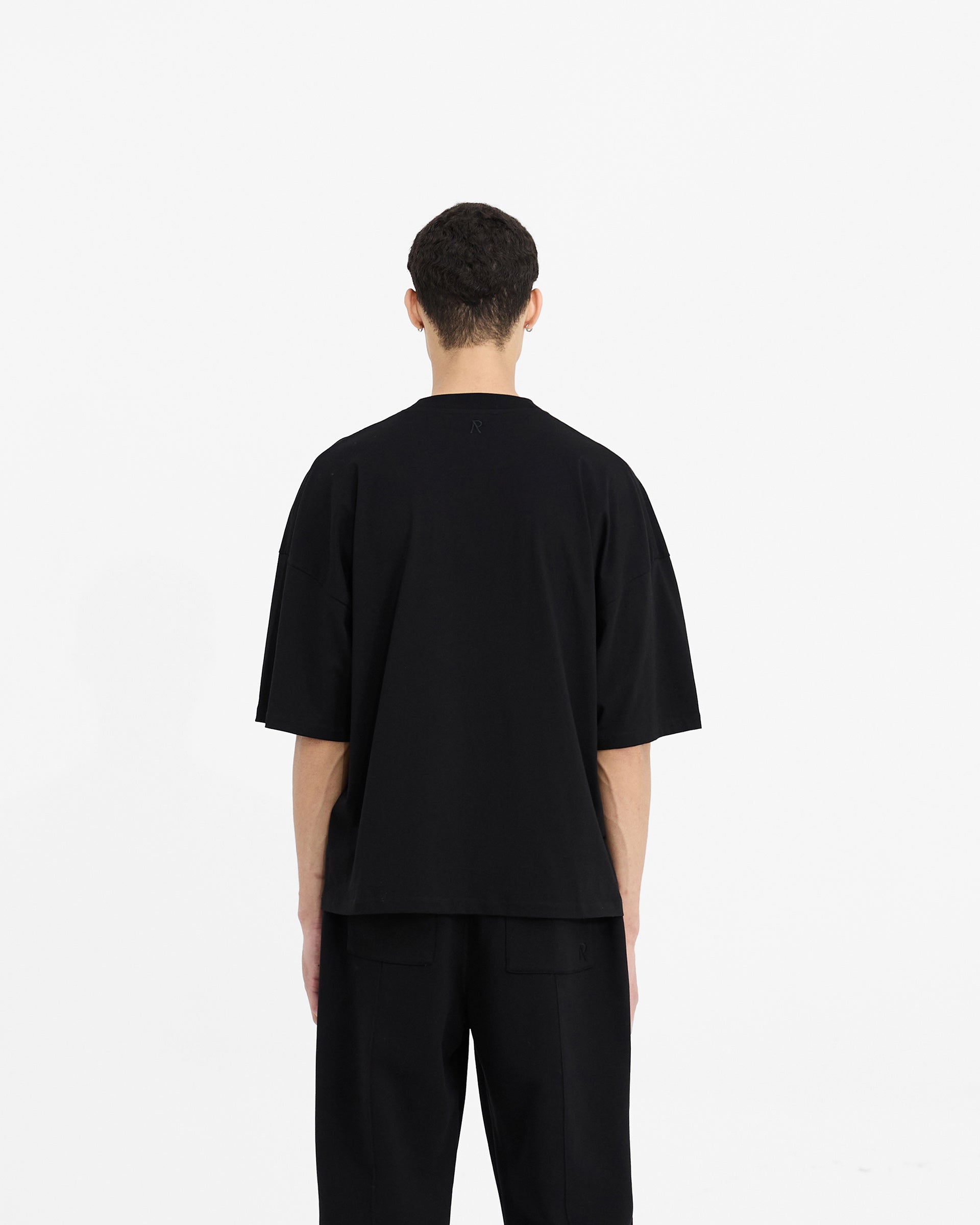 2 x Initial Boxy T-Shirt - Black & Ice Grey Marl