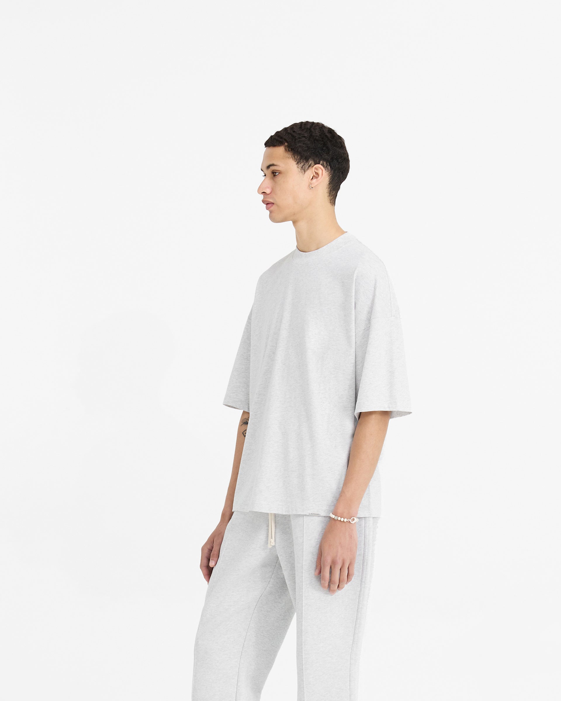 2 x Initial Boxy T-Shirt - Ice Grey Marl