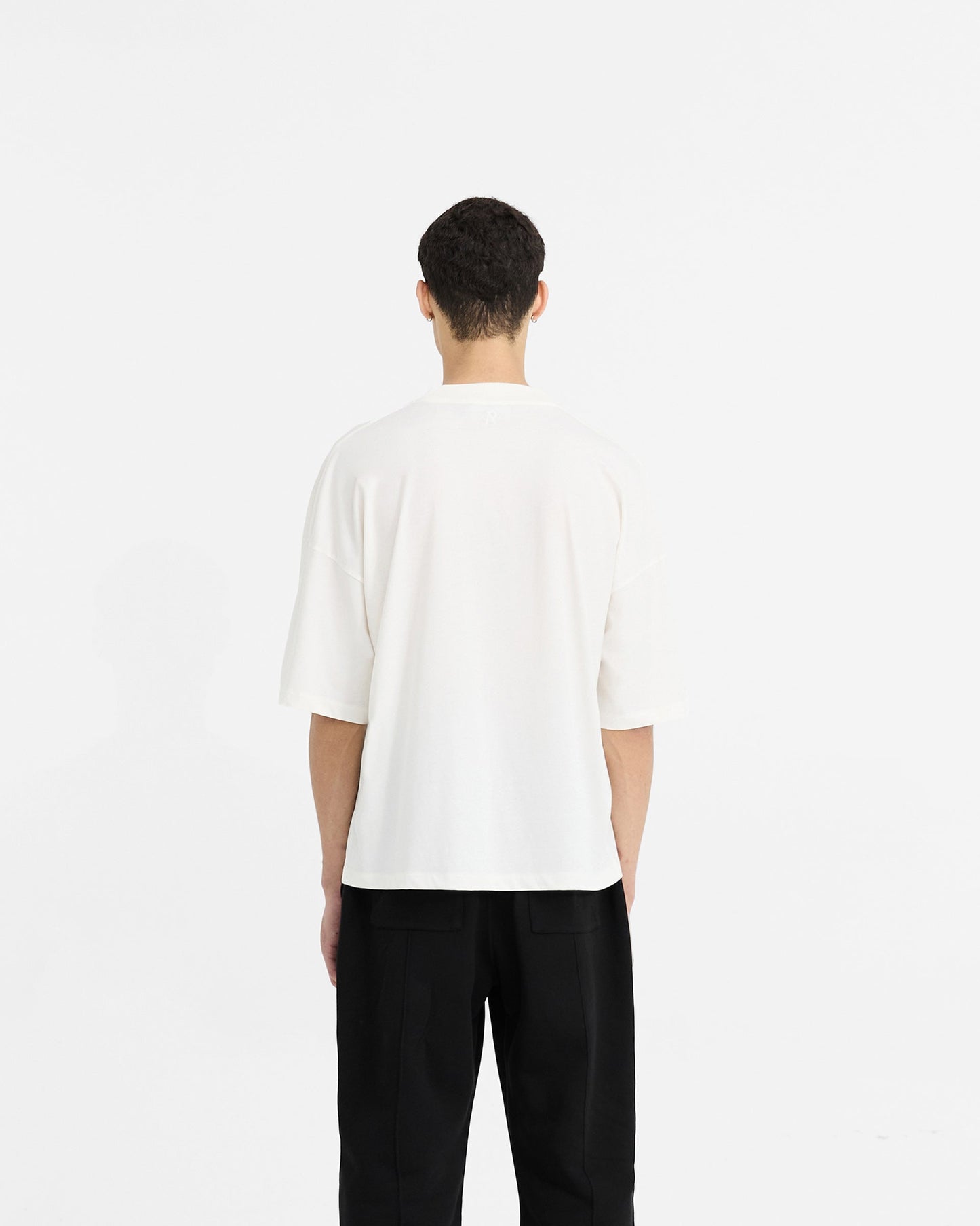 2 x Initial Boxy T-Shirt - Flat White & Ice Grey Marl