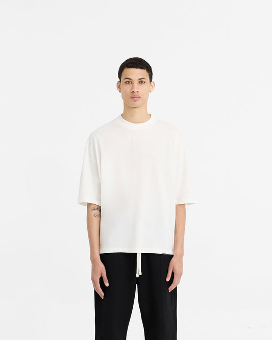 2 x Initial Boxy T-Shirt - Flat White & Ice Grey Marl
