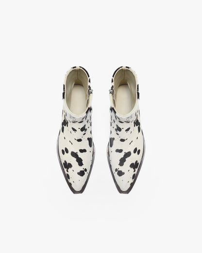 Michael Zip Boot Cowhide - Flat White Black