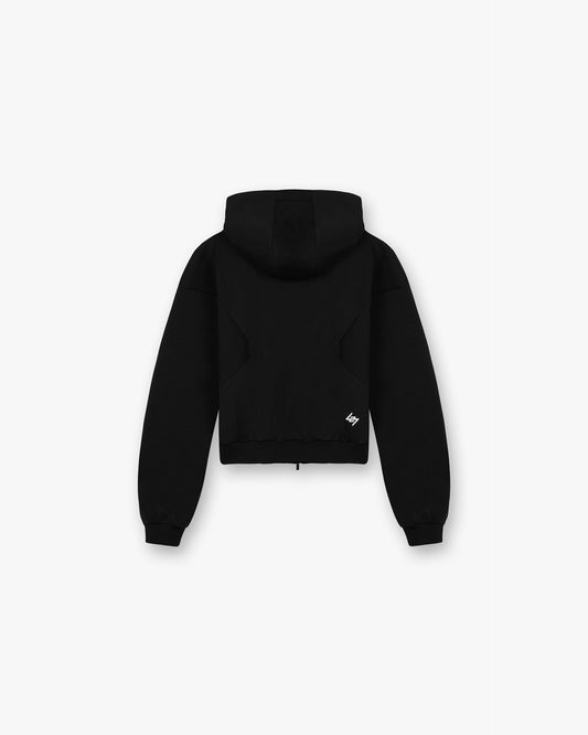 247 Training Hoodie Zip Front - Black