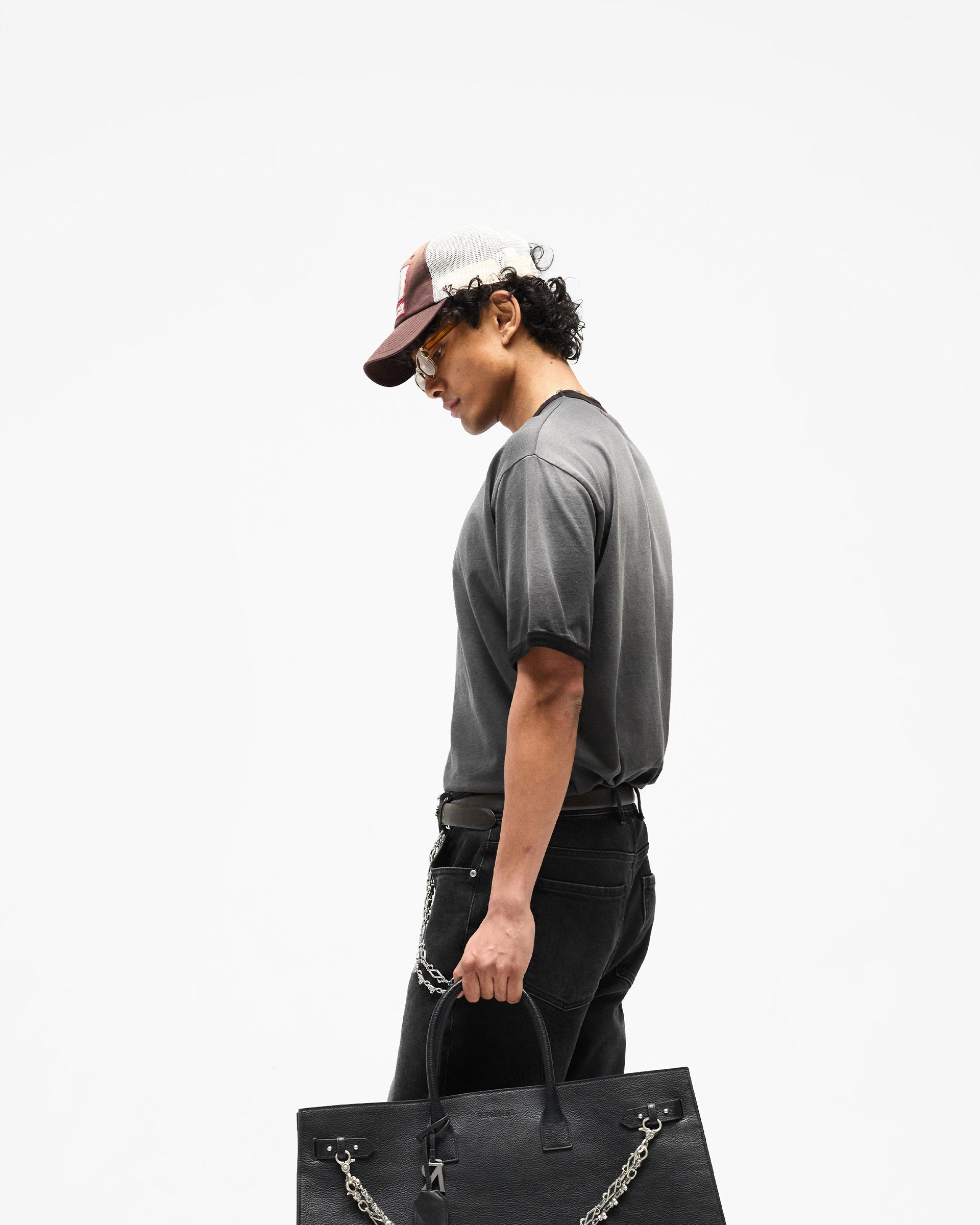 Represent Ringer T-Shirt - Stained Black