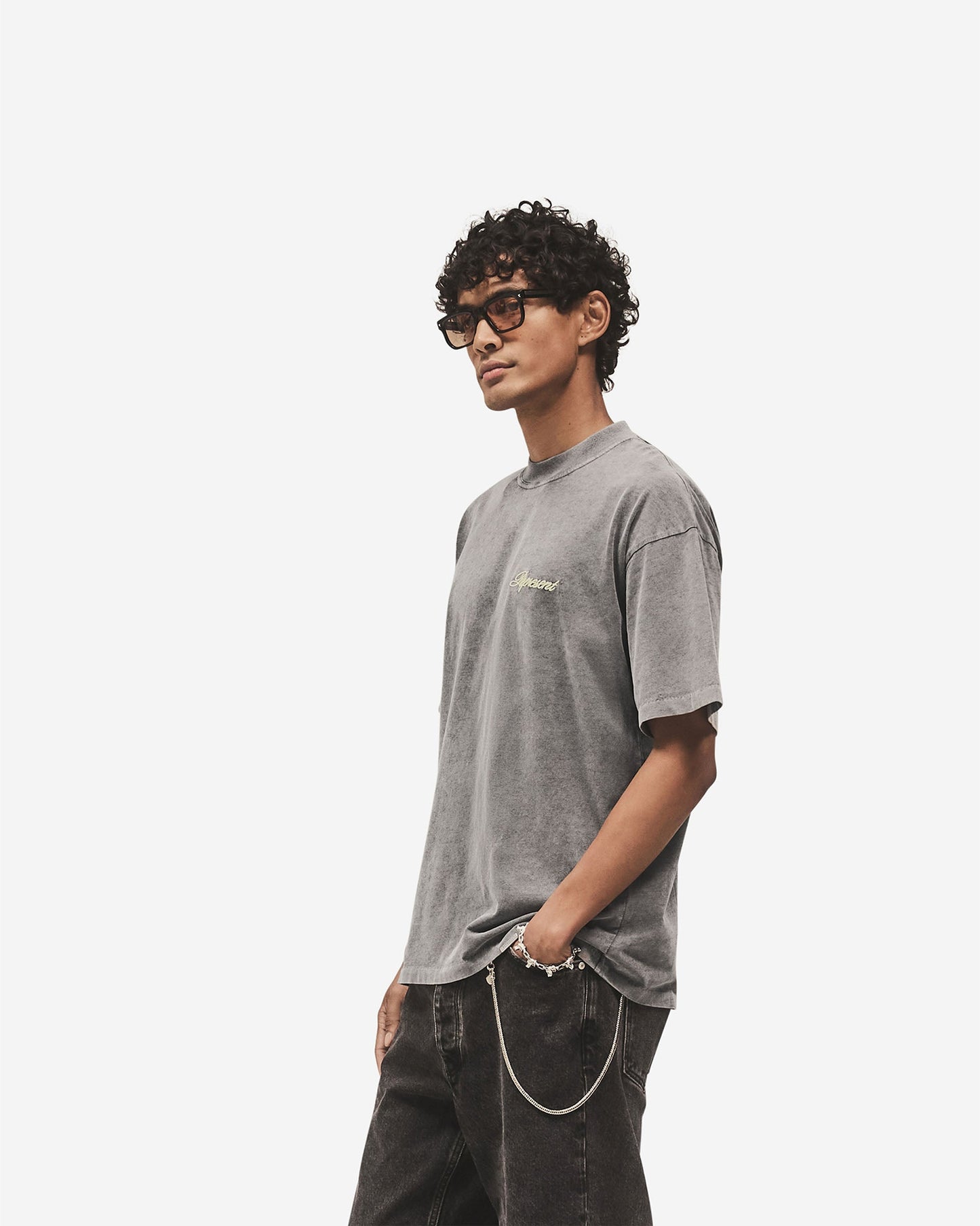 Script Logo T-Shirt - Vintage Grey