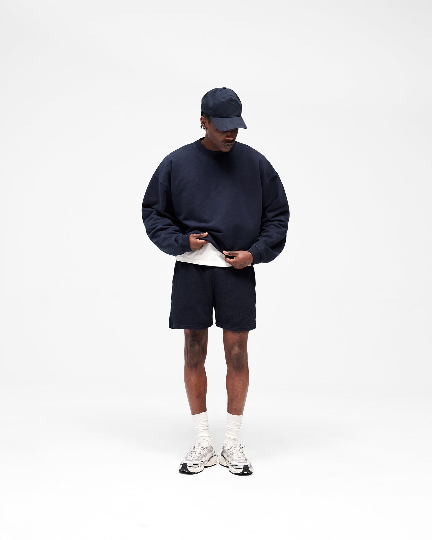 Initial Waffle Shorts - Midnight Navy