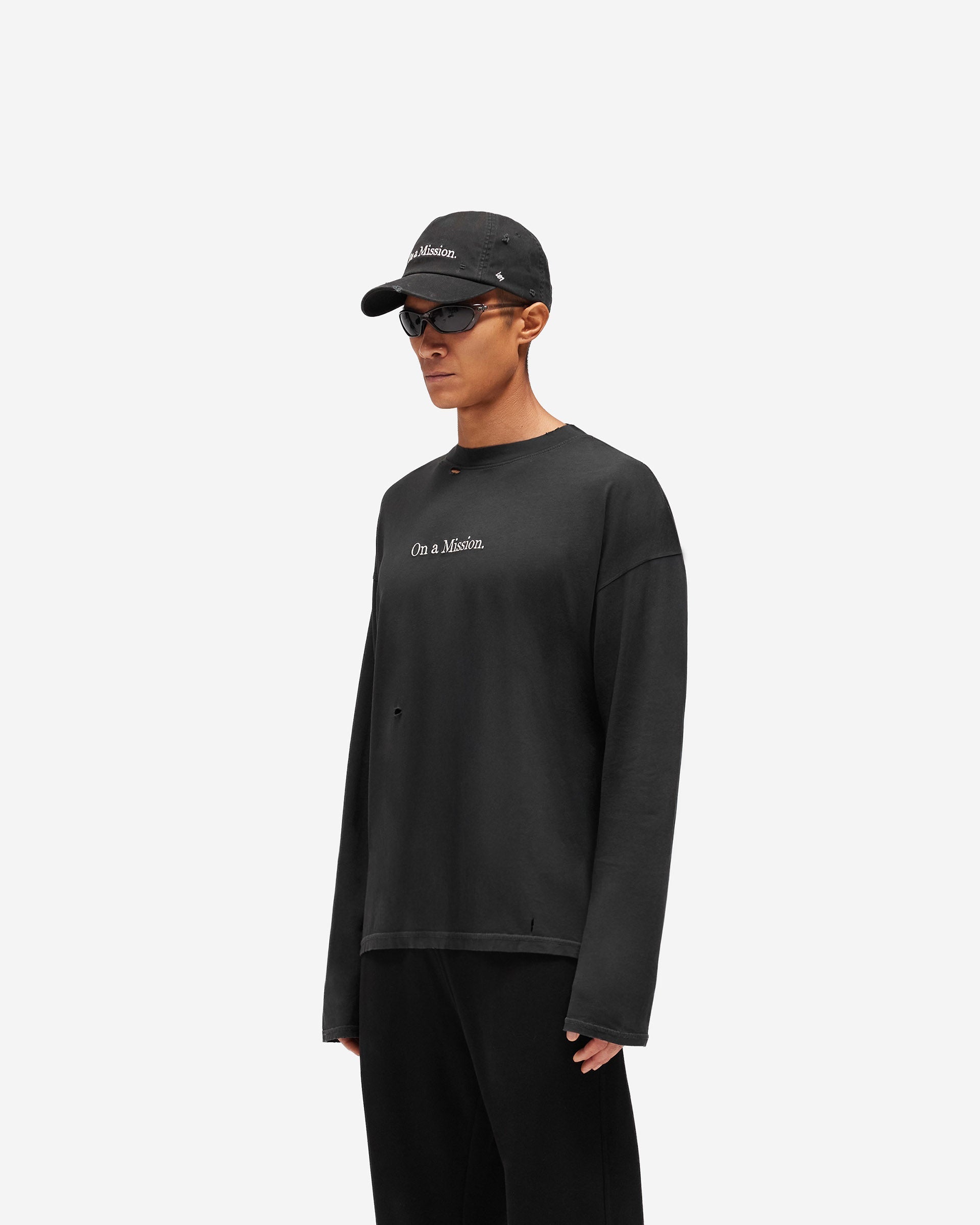 247 On A Mission Long Sleeve T-Shirt - Jet Black
