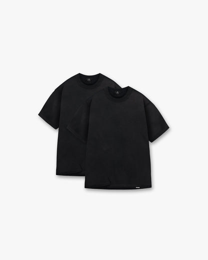 2 x Initial T-Shirt - Black