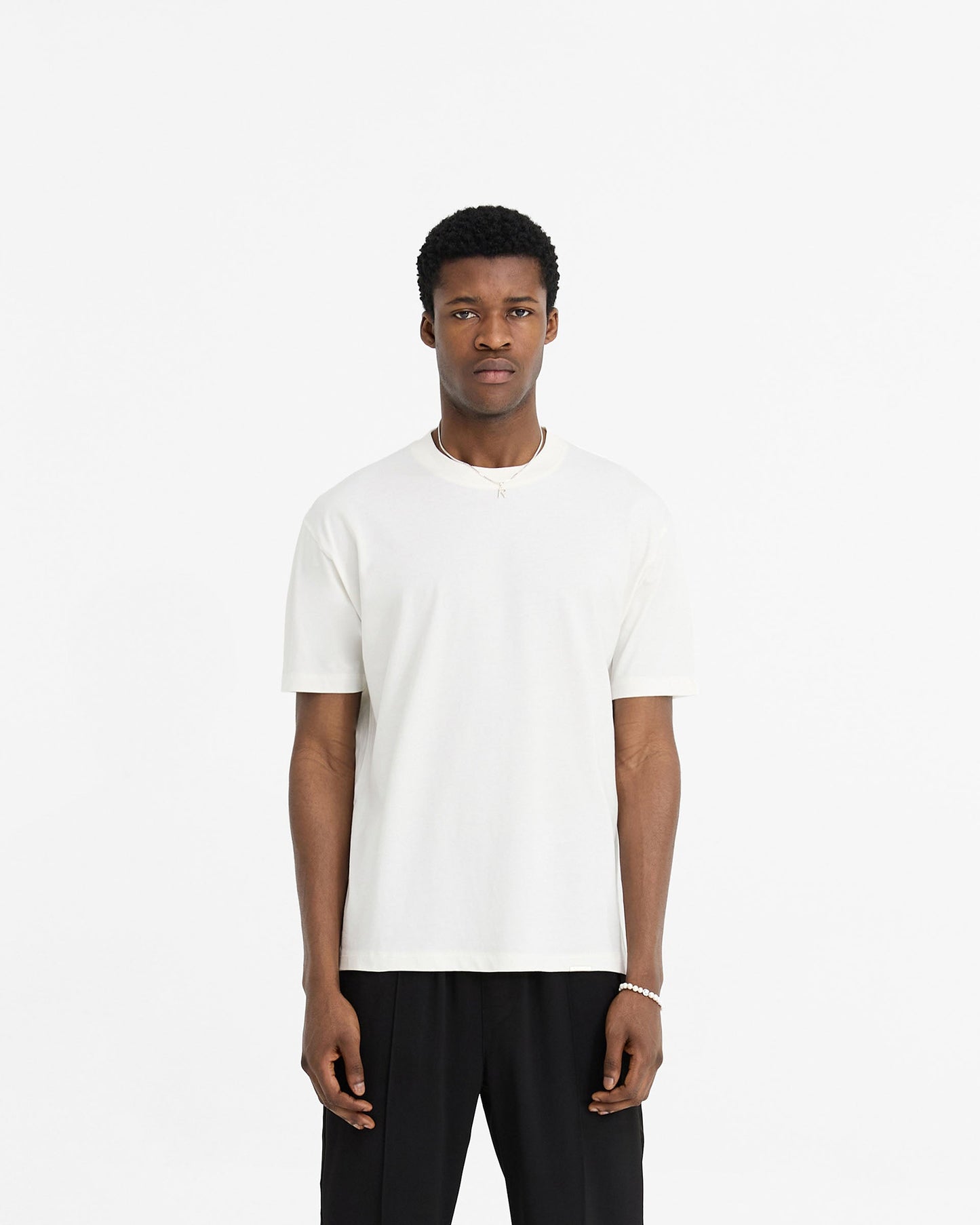 2 x Initial T-Shirt - Flat White & Black