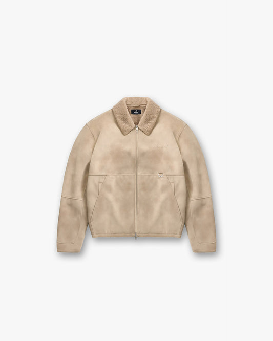 Faux Shearling Jacket - Cafe