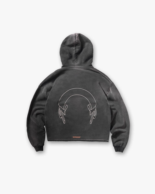Represent Banner Hoodie - Stained Black