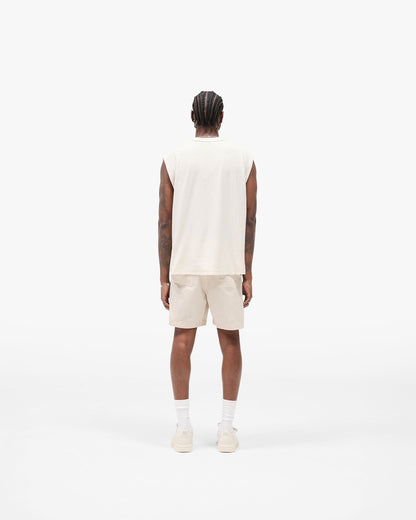 Slub Script Tank - Aged White