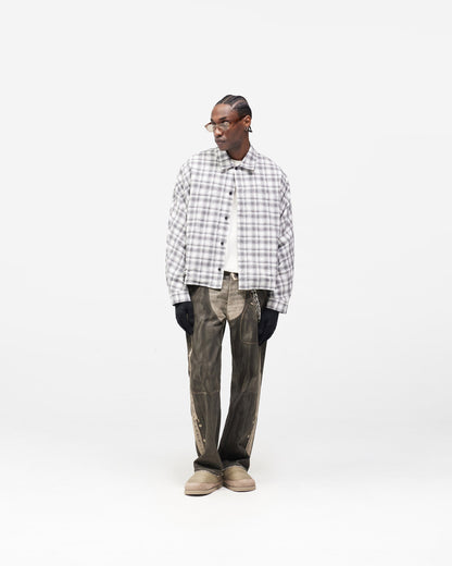 Arch Flannel Shirt - Flat White Jet Black