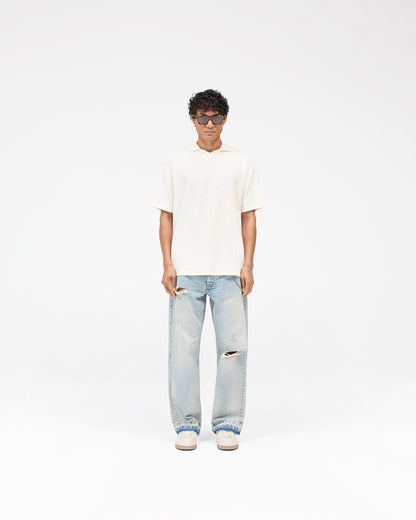 Ribbed Polo - Aged White