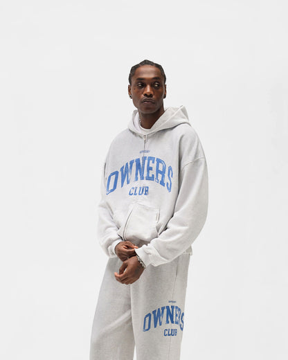 Represent Owners Club Zip Through Hoodie - Sprayed Ice Grey Marl