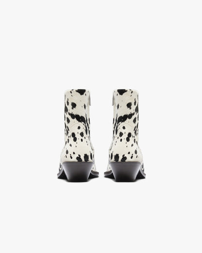 Michael Zip Boot Cowhide - Flat White Black