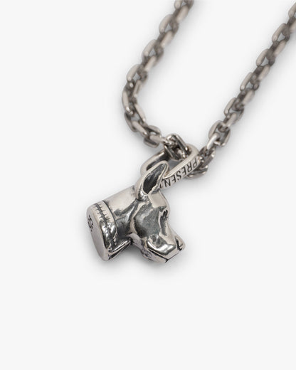 Doberman Pendant Necklace - Silver
