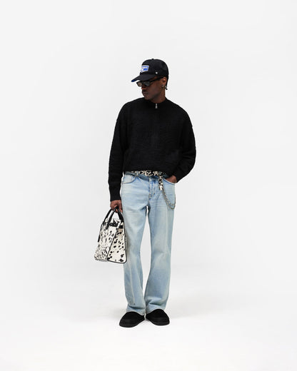 Knitted Bomber Jacket - Jet Black